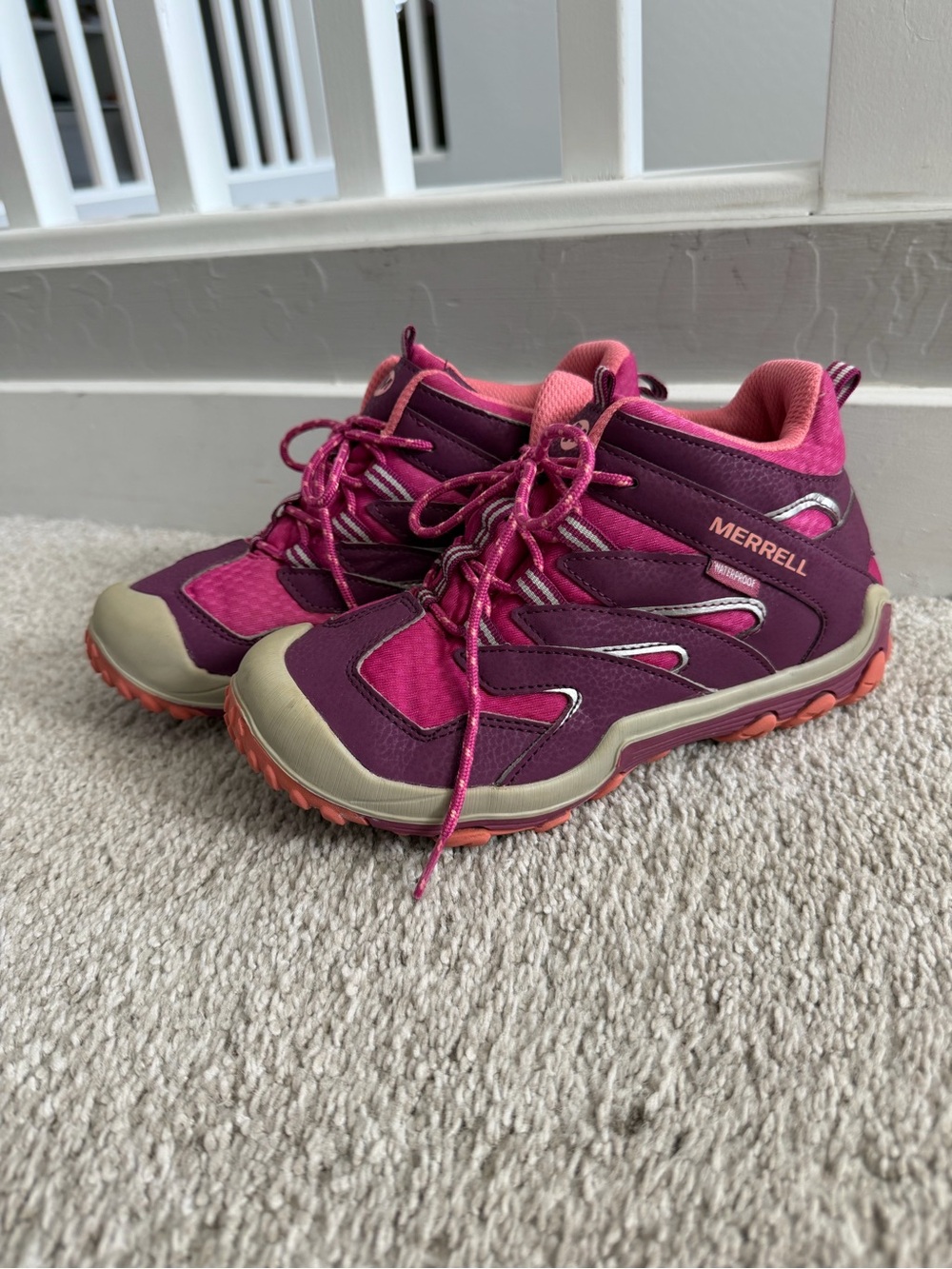 Merrell Two-Tone Pink and Magenta Trail Hiking Shoes